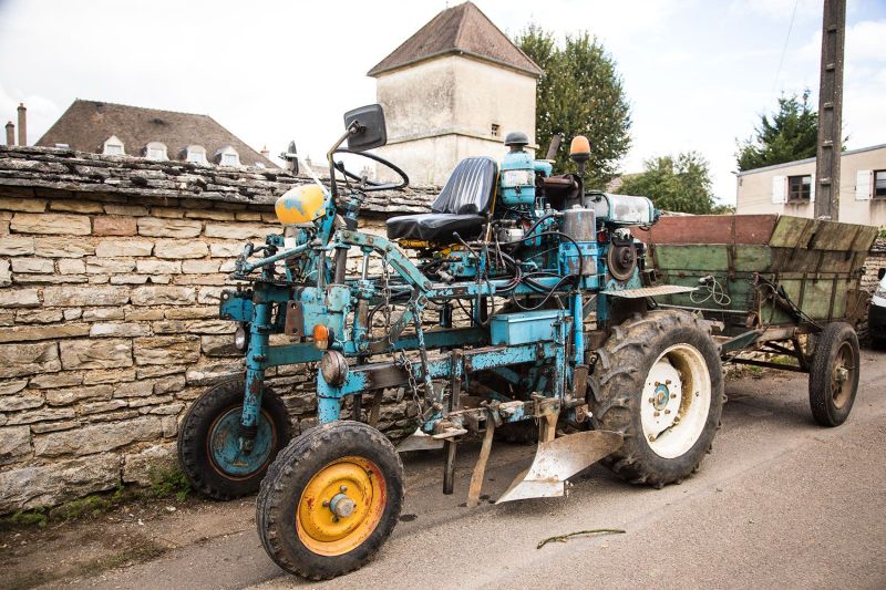 Tractor for Harvest in Burgundy